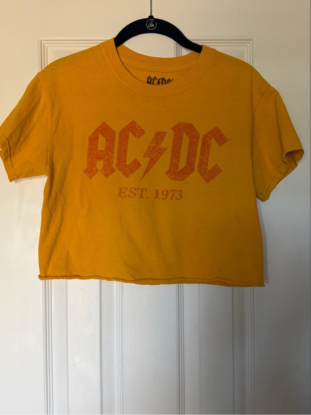 AC/DC Women's Yellow Graphic Tee with EST. 1973 Print Size XS